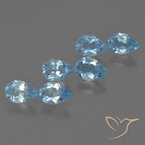 2.96 ct natürliche Swiss Blue Topas-Edelsteine, Birnenform, VS