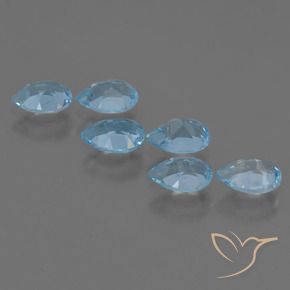2.96 ct natürliche Swiss Blue Topas-Edelsteine, Birnenform, VS
