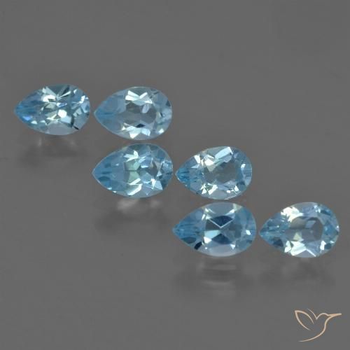 3.12ctw Natürlicher Himmerlblau Topas, Birnenform, VS