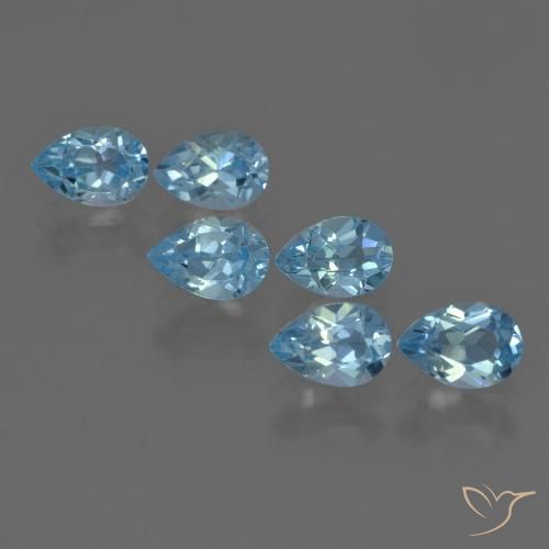 3.24ctw Natürlicher Swiss Blue Topas, Birnenform, VS
