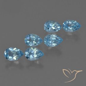 3.24 ct natürliche Swiss Blue Topas-Edelsteine, Birnenform, VS