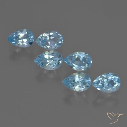3.34ctw Natürlicher Swiss Blue Topas, Birnenform, VS
