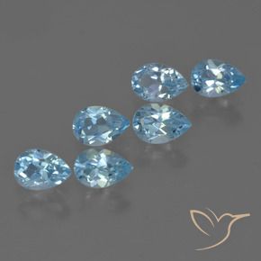 3.34 ct natürliche Swiss Blue Topas-Edelsteine, Birnenform, VS
