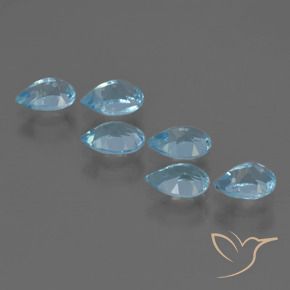 3.34 ct natürliche Swiss Blue Topas-Edelsteine, Birnenform, VS