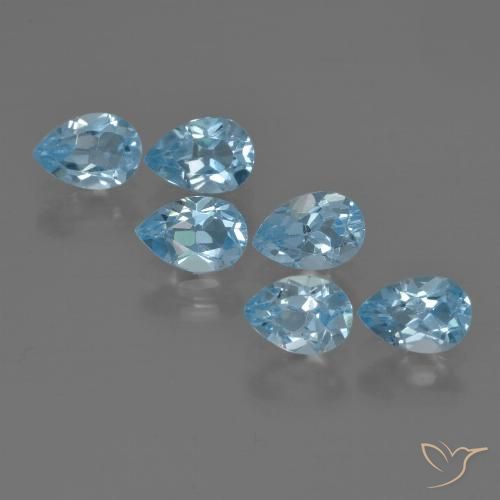 3.31ctw Natürlicher Swiss Blue Topas, Birnenform, VS