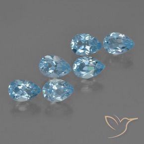 3.31 ct natürliche Swiss Blue Topas-Edelsteine, Birnenform, VS