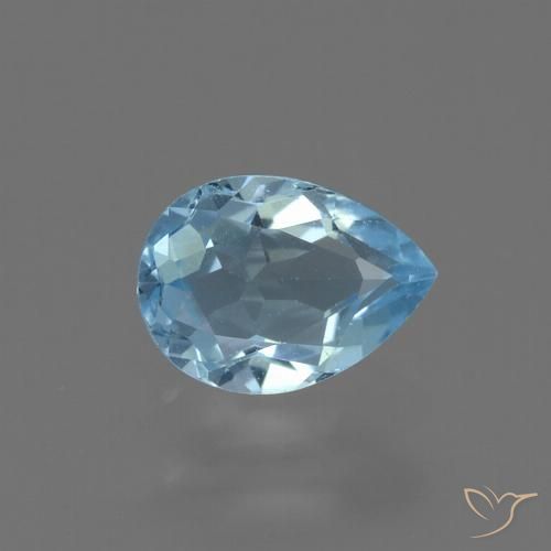 0.81ct Natürlicher Swiss Blue Topas, Birnenform, VVS-VS