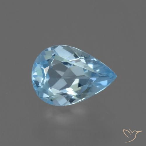 0.83ct Natürlicher Himmerlblau Topas, Birnenform, VVS-VS