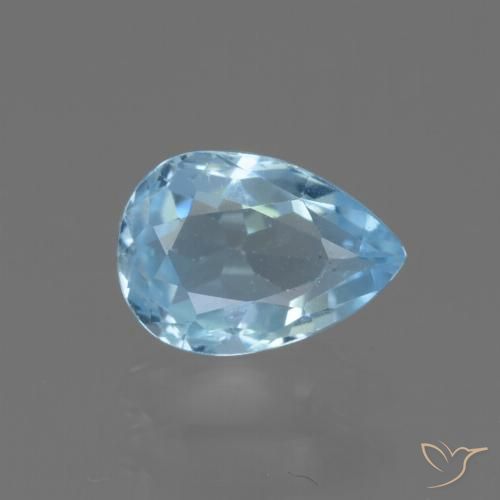 0.90ct Natürlicher Himmerlblau Topas, Birnenform, VS