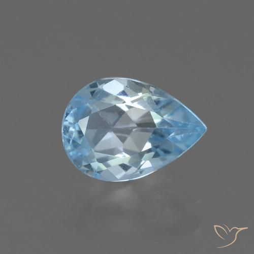 0.83ct Natürlicher Himmerlblau Topas, Birnenform, VVS-VS