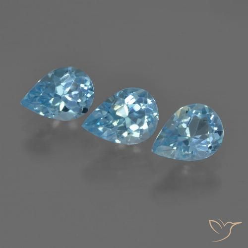 2.17ctw Natürlicher Swiss Blue Topas, Birnenform, VVS-VS