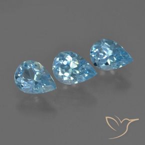2.17 ct natürliche Swiss Blue Topas-Edelsteine, Birnenform, VVS-VS