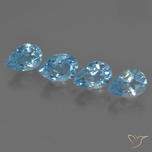 3.62ctw Natürlicher Swiss Blue Topas, Birnenform, VS