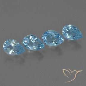 3.62 ct natürliche Swiss Blue Topas-Edelsteine, Birnenform, VS