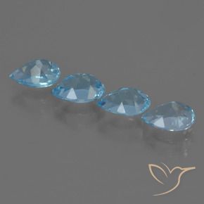 3.62 ct natürliche Swiss Blue Topas-Edelsteine, Birnenform, VS