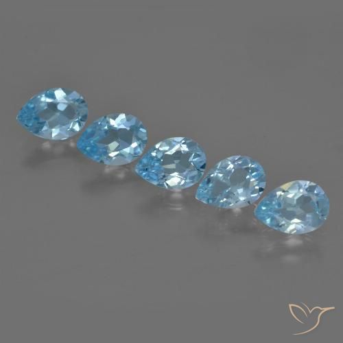 3.60ctw Natürlicher Swiss Blue Topas, Birnenform, VVS-VS