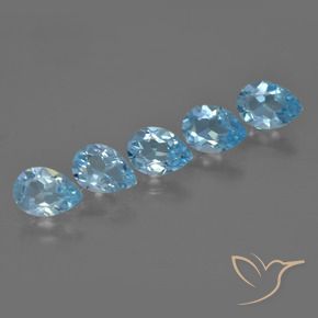3.60 ct natürliche Swiss Blue Topas-Edelsteine, Birnenform, VVS-VS