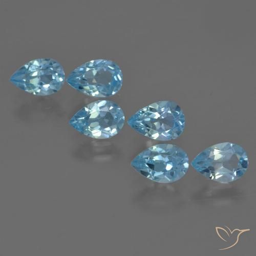 3.34ctw Natürlicher Swiss Blue Topas, Birnenform, VS