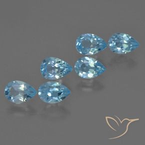 3.34 ct natürliche Swiss Blue Topas-Edelsteine, Birnenform, VS