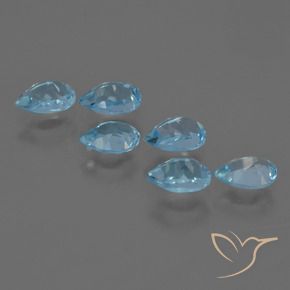 3.34 ct natürliche Swiss Blue Topas-Edelsteine, Birnenform, VS