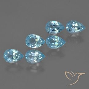 3.41 ct natürliche Himmerlblau Topas-Edelsteine, Birnenform, VS