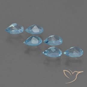 3.41 ct natürliche Himmerlblau Topas-Edelsteine, Birnenform, VS