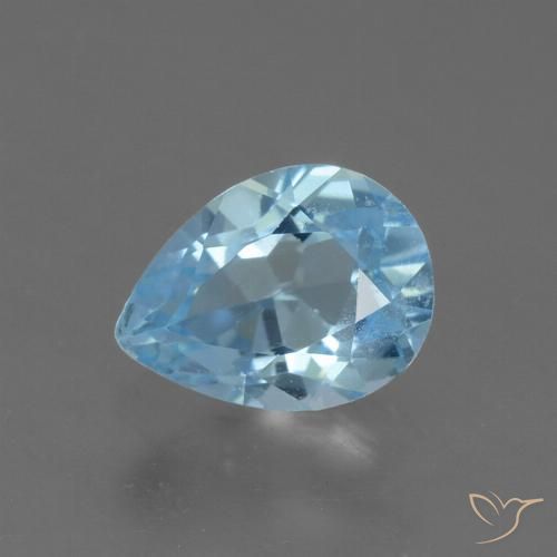 0.82ct Natürlicher Himmerlblau Topas, Birnenform, VS