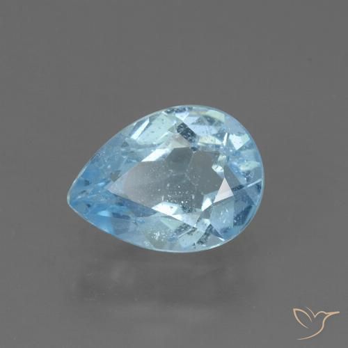 0.86ct Natürlicher Himmerlblau Topas, Birnenform, VS