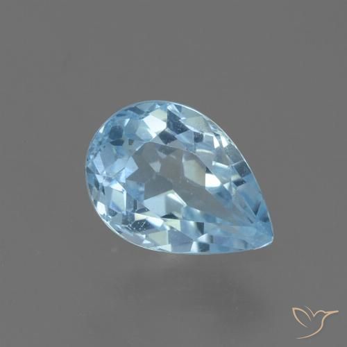 0.88ct Natürlicher Himmerlblau Topas, Birnenform, VS