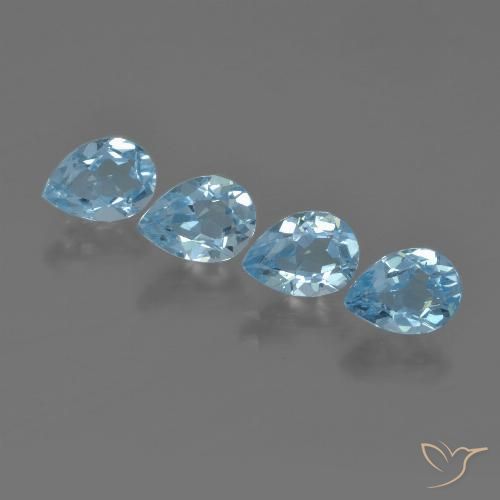 3.33ctw Natürlicher Swiss Blue Topas, Birnenform, VVS-VS