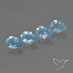 3.33 ct natürliche Swiss Blue Topas-Edelsteine, Birnenform, VVS-VS