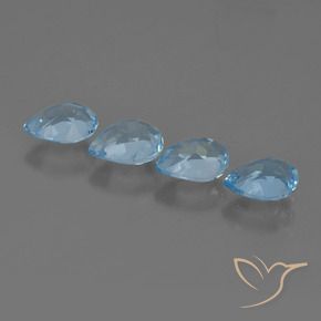 3.33 ct natürliche Swiss Blue Topas-Edelsteine, Birnenform, VVS-VS