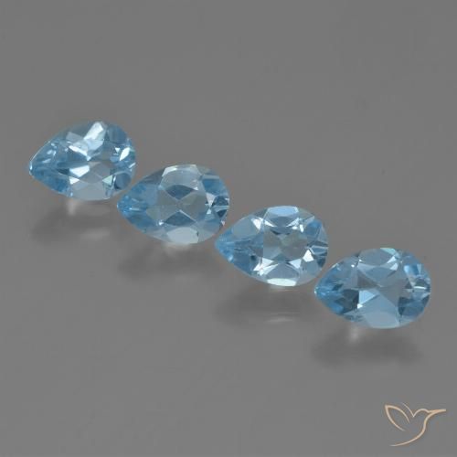 3.19ctw Natürlicher Swiss Blue Topas, Birnenform, VVS-VS