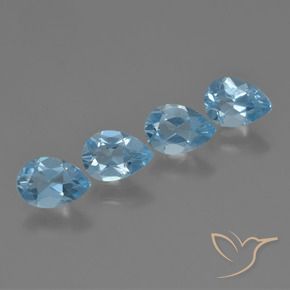 3.19 ct natürliche Swiss Blue Topas-Edelsteine, Birnenform, VVS-VS