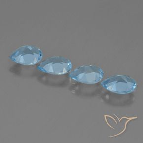 3.19 ct natürliche Swiss Blue Topas-Edelsteine, Birnenform, VVS-VS