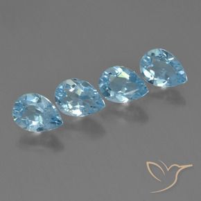 3.50 ct natürliche Himmerlblau Topas-Edelsteine, Birnenform, VVS-VS