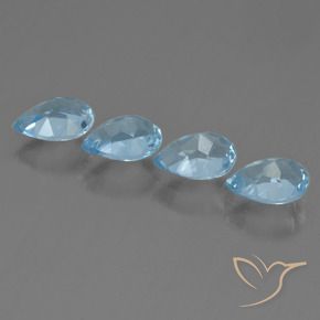 3.50 ct natürliche Himmerlblau Topas-Edelsteine, Birnenform, VVS-VS