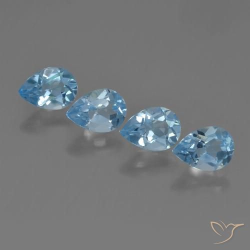3.46ctw Natürlicher Swiss Blue Topas, Birnenform, VVS-VS