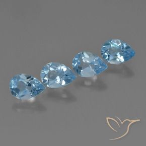 3.46 ct natürliche Swiss Blue Topas-Edelsteine, Birnenform, VVS-VS
