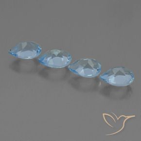 3.46 ct natürliche Swiss Blue Topas-Edelsteine, Birnenform, VVS-VS