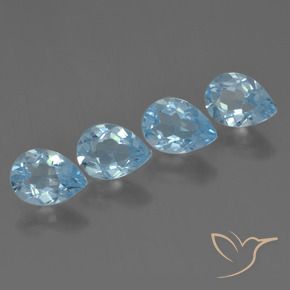 3.47 ct natürliche Himmerlblau Topas-Edelsteine, Birnenform, VVS-VS