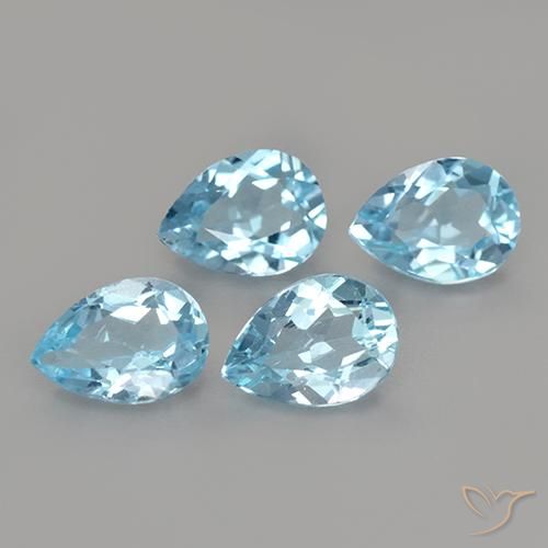 3.30ctw Natürlicher Himmerlblau Topas, Birnenform, VS