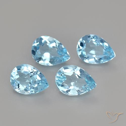 3.30 ct natürliche Himmerlblau Topas-Edelsteine, Birnenform, VS