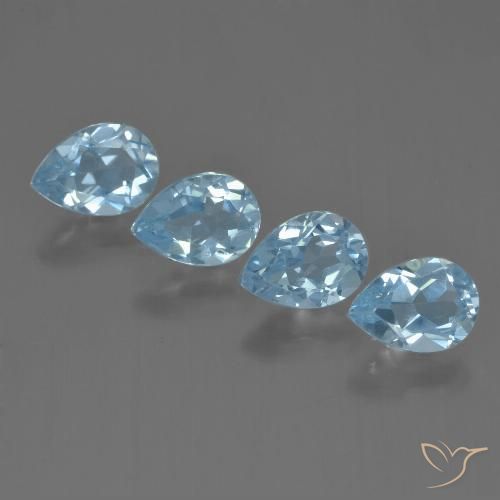 3.42ctw Natürlicher Himmerlblau Topas, Birnenform, VVS-VS