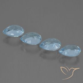 3.42 ct natürliche Himmerlblau Topas-Edelsteine, Birnenform, VVS-VS