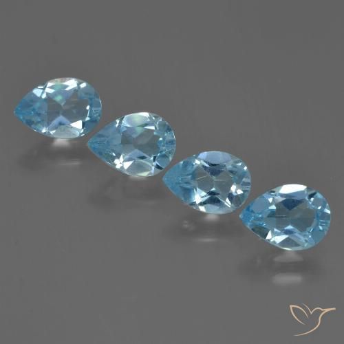 3.06ctw Natürlicher Swiss Blue Topas, Birnenform, VVS-VS