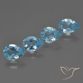 3.06 ct natürliche Swiss Blue Topas-Edelsteine, Birnenform, VVS-VS