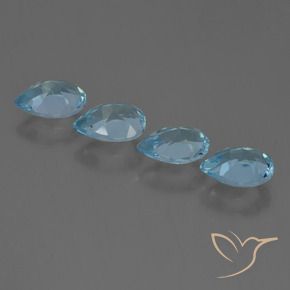 3.06 ct natürliche Swiss Blue Topas-Edelsteine, Birnenform, VVS-VS