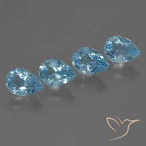 3.43 ct natürliche Himmerlblau Topas-Edelsteine, Birnenform, VVS-VS