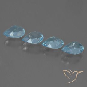 3.43 ct natürliche Himmerlblau Topas-Edelsteine, Birnenform, VVS-VS